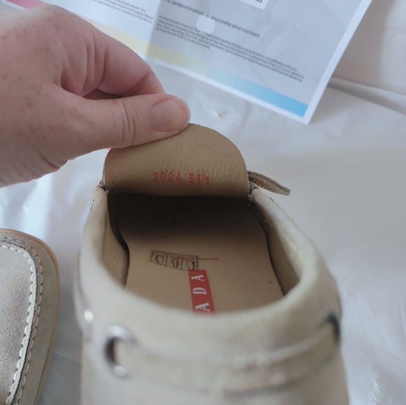 Vintage Prada Women's Beige Suede Buckle Moccasin Shoes w/ COA -Size 35.5/US 5.5 - Picture 13 of 16